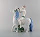 Lladro, Spain. Large figure in glazed porcelain. Pan on unicorn. 1950