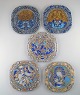 Bjørn Wiinblad for Rosenthal. Set of five annual plates in art glass. Dated 
1977-81.