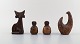 Lars Bergsten. Fire unika keramikfigurer.
Svensk design ca. 1960´erne.