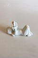 Bing & Grøndahl Blanc de Chine Figur af Liggende havbarn med tang No 2314