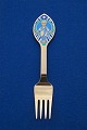 Michelsen Christmas fork 1984 of Danish gilt sterling silver