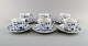 Royal Copenhagen. Set of six Blue Fluted plain coffee cup with saucer # 1/79.