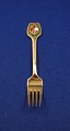 Michelsen Christmas fork 1951 of Danish gilt sterling silver