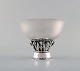 Georg Jensen. "Louvre" bowl / compote in sterling silver. Art nouveau style with 
nature