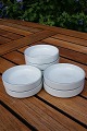 Blue Line Danish faience porcelain, glass coasters 9.5cm.
