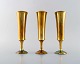 Scandinavian design. Three vases in brass. 1960