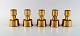 Jens H. Quistgaard. Five candlesticks in brass. Danish design, 1960