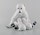 Allan Therkelsen for Royal Copenhagen. Rare porcelain figurine model 087. Polar 
bear mother with cubs.