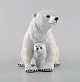 Allan Therkelsen for Royal Copenhagen. Rare porcelain figurine model 353. Polar 
bear mother with young cub.