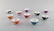 Verner Panton. 10 small porcelain bowls with geometric pattern. Late 20th 
century.
