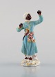 Sjælden antik Meissen miniature figur efter Johann Joachim Kändler i håndmalet 
porcelæn. Morian. Dateret 1850-80. 
