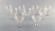 Bjørn Wiinblad (1918-2006) for Rosenthal. Nine "Lotus" glasses in clear art 
glass decorated with lotus flower. 1980