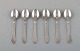 Georg Jensen "Continental" cutlery. Six coffee spoons in hammered sterling 
silver. 
