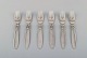 Georg Jensen "Cactus" cutlery. Six salad forks in sterling silver.
