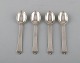 Georg Jensen "Pyramid" silver cutlery. Four coffee spoons in sterling silver.
