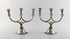 Just Andersen, Denmark. Two early candlesticks in pewter. 1920 / 30