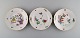 Three "Kakiemon" Meissen plates decorated with Japanese motifs. Ca. 1900.
