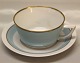 790-9536 Tea cup & saucer 5 x 10 cm Royal Copenhagen Ermelund Light blue  
