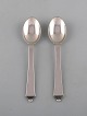 Georg Jensen "Pyramid" silver cutlery. Two tea spoons in sterling silver. 
