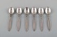 Six Georg Jensen "Cactus" coffee spoons in sterling silver.
