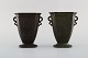 Just Andersen, Denmark. Two vases in disko metal. Model Number D78. 1940