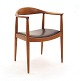 Hans J. Wegner, 1914-2007: The Chair, teak. The back of the chair restored. Seat 
with black leather