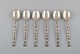 Evald Nielsen no. 30 (leaf pattern), set at six tea spoons in sterling silver. 
1920