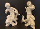Kai Nielsen, 2 x figurines: Boys riding dolphins.20,5 cm