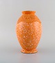 Andre Fau (1896-1982) for Boulogne. Art deco vase in glazed ceramics. Beautiful 
speckled glaze in orange shades. 1940