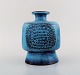 Stig Lindberg for Gustavsberg Studiohand. Vase in glazed ceramics. Beautiful 
glaze in turquoise shades. Mid 20th century.
