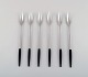 Gense, Sweden. Six cold meat forks in modern design. Stainless steel. 1960 / 
70