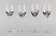 Papillon / Casa Grande, Tiffany. Four mouth-blown wine glasses. 1980s.
