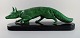 Paul Milet for Sevres, France. Large art deco fox in glazed ceramics. Beautiful 
green glaze. 1920