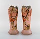 Legras, France. Two vases in mouth blown art glass decorated with flowers and 
foliage. Ca. 1920.
