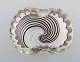 Murano bowl in mouth blown art glass with spiral design. Italian design, 1960