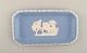 Wedgwood, England. Small square dish in light blue stoneware with classicist 
scenes in white. Approx. 1930.
