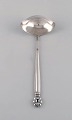 Georg Jensen Acorn sauce spoon in sterling silver.
