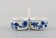 Antique Meissen "Blue Onion" condiment sets in hand-painted porcelain. Early 
20th century.
