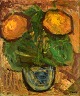 Gösta Falck (1920-2006) Sweden. Oil on canvas. Modernist still life with 
flowers. 1960