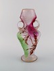 Cristallerie de Pantin, Paris. Art nouveau vase with handles in mouth-blown art 
glass with flowers and foliage. Cameo technique, ca. 1900.
