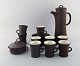 Jens H. Quistgaard (1919-2008), Denmark. Flamestone coffee service in stoneware 
for 9 people. 1960/70