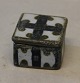 RC Faience 711-3266 Pill box 4.5 x 4.5 cm Baca Nils Thorsson 
 Aluminia Copenhagen Baca Faience
