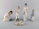 Lladro, Spanien. Fem porcelænsfigurer af børn. 1970/80
