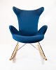 Rocking chair - Dark blue Fabric - Danish Design - 1980