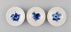 Three Royal Copenhagen Blue flower braided butter pads.
Number 10/8180.