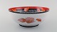 Hermès porcelain bowl with red leaves and black and white patterned decoration. 
1980s.
