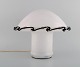 Murano table lamp in white mouth blown art glass with black edge. Italian 
design, 1960s.
