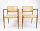 A Pair of Armchairs - Model 65 - Rosewood - Bright Leather - Niels O. Møller - 
J.L. Moller - 1968