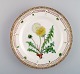 Royal Copenhagen Flora Danica plate in hand-painted porcelain with flowers and 
gold decoration. Dated 1948.
