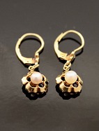 8 karat guld øreringe D. 0,9 cm. med ægte perle